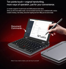 Topton Fanless Mini Pocket Laptop 7 Inch Touch Screen Intel N4000 12GB DDR4 Computer Office Ultrabook Notebook 2.0MP Windows 11