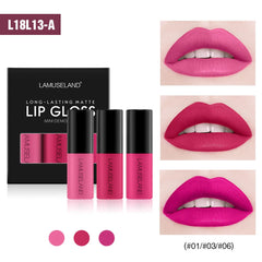 Mini 12 Colors Liquid Lip Gloss Waterproof Non-stick 24 Hours Long Lasting Velvet Matte Lipstick Lip Gloss Cosmetic Makeup Care