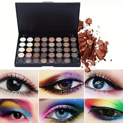 40 Colors Glitter Eyeshadow Palette with 5 Brushes Matte Waterproof Long Lasting Pressed Powder Cosmetics MakeUp Kit Cosmetics