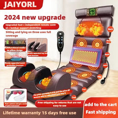 Electric Full Body Massage Mattress With Heating Hand Control Shoulder Neck Waist Airbag Back Kneading vibration Massage Cushion