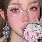Sweet Face Jewelry Decoration 3D Bow Love Crystal Butterfly Diamond Facial Make Up DIY Rhinestone Glitter Temporary Tattoos