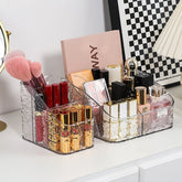 Storage Box Desktop Cosmetics Pen Holder Makeup Storage Bucket Nordic Style Transparent Trapezoidal Cosmetics Storage Rack