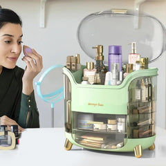 Large Makeup Organizer Plastic Clear Cosmetics Storage Box Jewelry Lipstick Cosmetics Container Bathroom Makeup Vanity Organizer