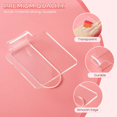 Minkissy 3pcs Acrylic Makeup Palettes Mixing Tray Clear Hand-held Palettes for Cosmetics Nail
