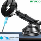 UYUXIO Strong Magnetic Wireless Car Phone Charger Adapter 15W Dashboard Windshield Car Phone Holder for iPhone 16 15 14 Pro Max