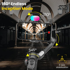 AOCHUAN Smart XE Combo Phone Gimbal Stabilizer with Extension Rod 3-Axis Phone Gimbal Stabilizer For iphone and Android phone