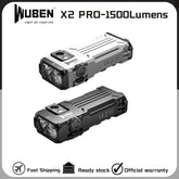 WUBEN X2 PRO Type-C Rechargeable EDC Flashlight 1500Lumens With 2*920mAh Battery Pocket Clip and Magnetic Tail Troch Lantern