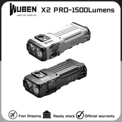 WUBEN X2 PRO Type-C Rechargeable EDC Flashlight 1500Lumens With 2*920mAh Battery Pocket Clip and Magnetic Tail Troch Lantern