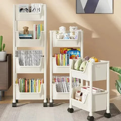 1/2 Set Trolley Bookshelf Kitchen Storage Rack Kitchen Corner Narrow Slit Storage Cabinet Bathroom Living Room Home Organizer