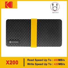 Kodak X200 Portable PSSD 2TB 1TB USB 3.1 Type C External Drive Hard Disk 512GB 256GB Solid State Drive For PS4 Laptop Macbook PC