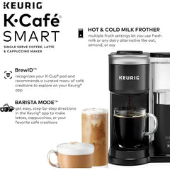 Keurig K-Cafe SMART Single Serve K-Cup Pod Coffee, Latte and Cappuccino Maker, Black