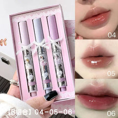 Peach Jelly Lip Glaze Non-stick Lip Tint Lasting Cosmetics Liquid Lip Moisturizing Crystal Lipstick Korean Glass Gloss Makeup