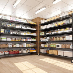 60''W X 82.6" H Steel Heavy Duty Wire Shelving Unit with Wheels, 6-Tier Adjustable Storage Shelves