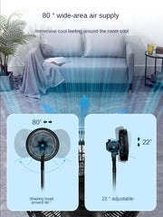 Midea Electric Fan 7-Leaf Desktop Max Airflow Rate Strong Floor Fan Energy-Saving Turning Page Shaking Head Electronic Fan