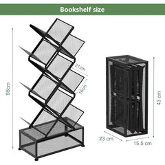 9-Tier Space Saving Bookshelf with Storage,Bedroom Shelves Folding Bookshelves,No Installation Required Shelf Tree