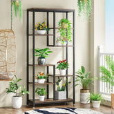 6-Tier Tall Bookshelf Bookcase, Industrial 8-Shelf Open Bookcase Storage Display Book Shelves for Living Room, Home Office