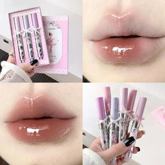 Peach Jelly Lip Glaze Non-stick Lip Tint Lasting Cosmetics Liquid Lip Moisturizing Crystal Lipstick Korean Glass Gloss Makeup