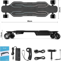 Electric Skateboards Longboards Dual-Drive Electric Scooter For Adults Teens With Remote Control And Charger Cycling Accessories