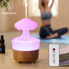 Mushroom Rain Cloud Humidifier Raindrop Humidifier 2/4/8h Timing Colorful Night Light Essential Oil Diffuser Home Bedroom Gifts