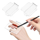 Minkissy 3pcs Acrylic Makeup Palettes Mixing Tray Clear Hand-held Palettes for Cosmetics Nail