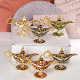 Magic Lamp Halloween Vintage Legend Lamp Wishing Light Tabletop Decoration for Arabian Costume Props Home Party Birthday Gift