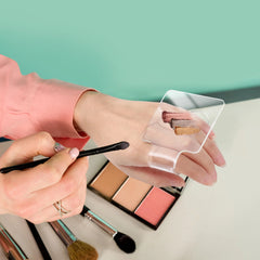 Minkissy 3pcs Acrylic Makeup Palettes Mixing Tray Clear Hand-held Palettes for Cosmetics Nail