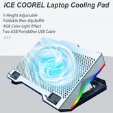 Laptop Cooling Stand with an Oversized Fan 2 USB Port and Phone Holder 6 Height and Wind Speed Adjustable for 12-17 In Notebook