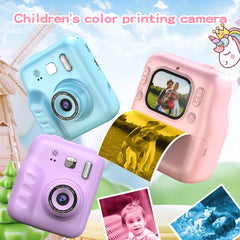 New Children's Thermal Printing Camera That Can Take Photos and Record Videos, Mini Portable Educational Toy for Students/Polaroid Camera, Instant Photo Printing, High-Definition Dual Camera, Baby Holiday Gift Mini Dslr/Inkle