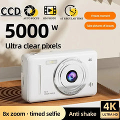 4K Digital Camera CCD Portable Card Camera Entry-level Camera Dual Camera Flash 50 Million Pixels Auto Focus Record Anytime