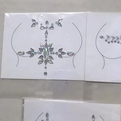 Women's Temporary Tattoos Fake Tattoo Stickers Chest Jewels Crystal Diamond Acrylic Rhinestone DIY Face Stickers Face Decoration