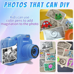 Selfie Children Instant Printing Camera 1080P Video HD Screen Child Camera Girls Boys Brithday Gift For 4-12 Years Kids