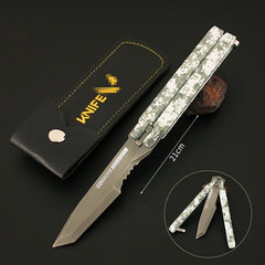1 Pc 21cm Butterfly Knife-Camouflage Red Alloy Valorant Peripheral Reconnaissance Throwing Knife Weapon Model Toy