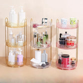 1pc Accessible Luxury Rotating Cosmetics Storage Box Desktop High-end Makeup Brush Storage Tube Lipstick Cosmetics Dressing Tabl