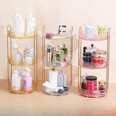 1pc Accessible Luxury Rotating Cosmetics Storage Box Desktop High-end Makeup Brush Storage Tube Lipstick Cosmetics Dressing Tabl