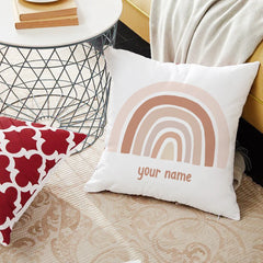 Rainbow Print Custom Made Cushion Cover Adult Children Personalized Name Customize Pillowcase Home Housewarming Birthday Gifts