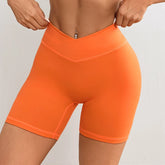V Cross Waist Yoga Shorts for Women Naked Feeling Workout Shorts 3.5 Running Fitness Sports Shorts