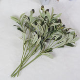 Artificial Olive Green Leaves Tree Branches Christmas Fruit Artificial Plants Photo Props Home Wedding Decortion Silk Flowers