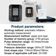 Medical Arm Blood Pressure Meter Tensiometers Tonometer Cuff Fever Thermometer Oximeter Heart Rate 3 IN 1 Set