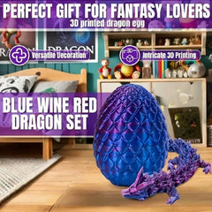 3D Printed Dragon Rotatable Connected Dragon Western Crystal Dragon Home Offices Desktop Crafts Decoration Creatives Gift Decor