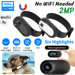 HD 1080P Mini Body Cam No WiFi Needed Dog Cat Pet Camera Collar Pet Sport Camera Video Records with 32G Card for Indoor/Outdoor