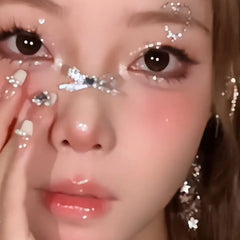 Sweet Face Jewelry Decoration 3D Bow Love Crystal Butterfly Diamond Facial Make Up DIY Rhinestone Glitter Temporary Tattoos