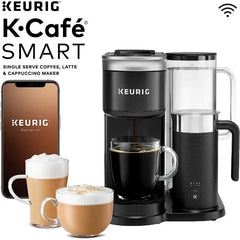 Keurig K-Cafe SMART Single Serve K-Cup Pod Coffee, Latte and Cappuccino Maker, Black