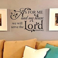 1 pc As For Me And My House We Will Serve The Lord Bible Quotes Joshua Wall Stickers Modern Fashion Wall Sticker for home