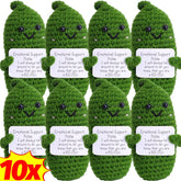 10/1PCS Handmade Emotional Cucumber Cute Handwoven Pendant Funny Crochet Positive Energy Cucumber Gift Home Office Decoration