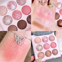 Ice Cream Eyeshadow Palette Korean Eye Makeup Palette Long Lasting Glitter Rose Blush Purple Eye Shadows Korean Women Cosmetics