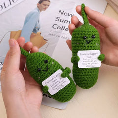 10/1PCS Handmade Emotional Cucumber Cute Handwoven Pendant Funny Crochet Positive Energy Cucumber Gift Home Office Decoration