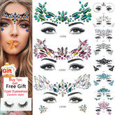 3D Face Jewels Sticker Temporary Tattoo Crystal Rhinestone Stickers Body Art Shiny Gem Tattoo Makeup Stickers Face Gems Sticker