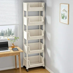 1/2 Set Trolley Bookshelf Kitchen Storage Rack Kitchen Corner Narrow Slit Storage Cabinet Bathroom Living Room Home Organizer