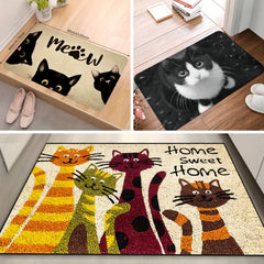 Cat's Sweet Home Pattern Mat Welcome Floor Decor Carpet Non-slip Easy To Clean Area Rug Living Room Household Washable Doormats