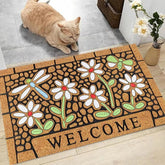 Spring & Summer Flowers Entrance Doormat Non-Slip 100% Polyester Carpet for Living Room Home Decor Soft Mat Indoor & Outdoor Rug